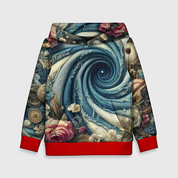 Детская толстовка Джинсовая воронка нитки и цветы - нейросеть