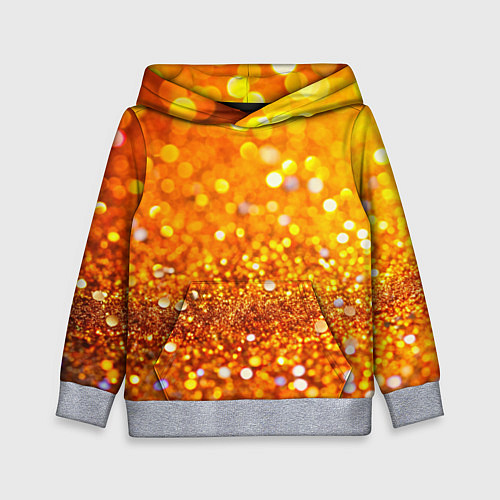 Детская толстовка Оранжевые и желтые блестяшки боке / 3D-Меланж – фото 1