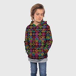 Толстовка-худи детская Этнический геометрический узор, цвет: 3D-меланж — фото 2