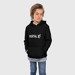 Толстовка-худи детская Portal 2 logo, цвет: 3D-меланж — фото 2