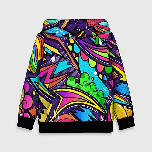 Детская толстовка Яркое граффити / 3D-Черный – фото 1