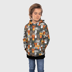 Толстовка-худи детская Мультяшные котята, цвет: 3D-черный — фото 2