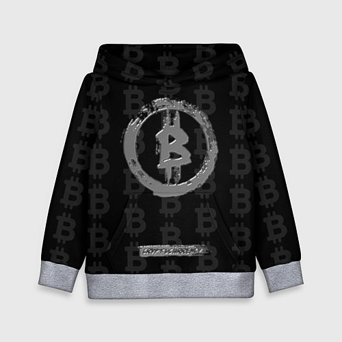 Детская толстовка Биткоин - крипта / 3D-Меланж – фото 1