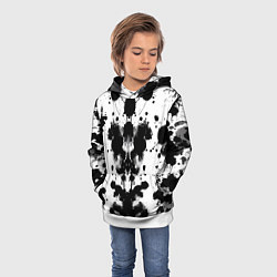 Толстовка-худи детская The psychedelic Rorschach test - ai art, цвет: 3D-белый — фото 2