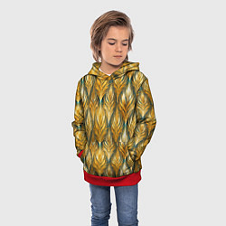 Толстовка-худи детская Золото осени травинки, цвет: 3D-красный — фото 2