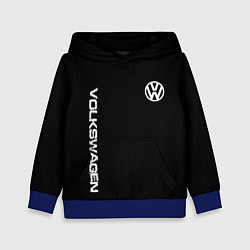 Толстовка-худи детская Volkswagen logo white, цвет: 3D-синий