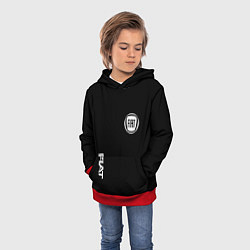 Толстовка-худи детская FIAT logo white auto, цвет: 3D-красный — фото 2
