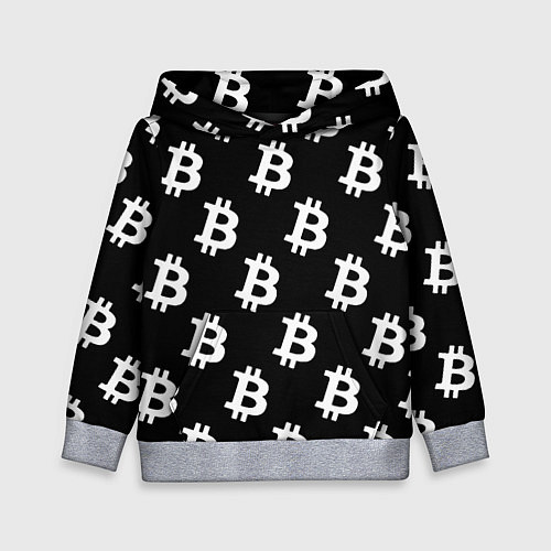 Детская толстовка Биткоин блокчейн / 3D-Меланж – фото 1