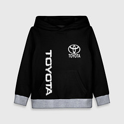 Толстовка-худи детская Toyota logo white steel, цвет: 3D-меланж