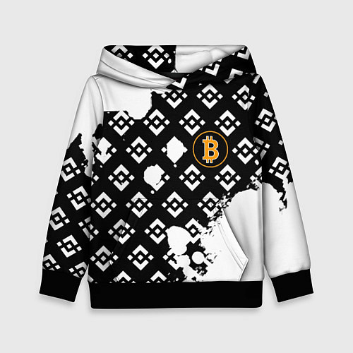 Детская толстовка Bitcoin pattern binance / 3D-Черный – фото 1