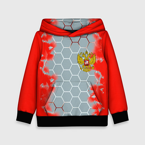 Детская толстовка Россия абстрактные соты / 3D-Черный – фото 1