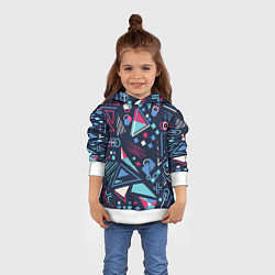 Толстовка-худи детская Яркий абстрактный узор для спорта, цвет: 3D-белый — фото 2