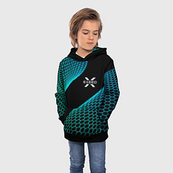 Толстовка-худи детская Exeed electro hexagon, цвет: 3D-черный — фото 2