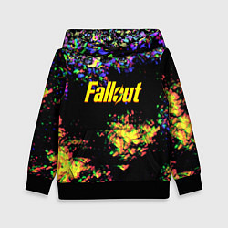 Толстовка-худи детская Fallout краски, цвет: 3D-черный