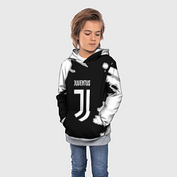 Толстовка-худи детская Juventus fc краски, цвет: 3D-меланж — фото 2