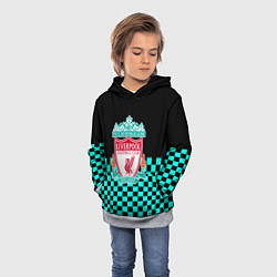 Толстовка-худи детская Liverpool fc sport клетка, цвет: 3D-меланж — фото 2