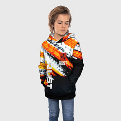 Толстовка-худи детская RUST краски текстура абстрактная, цвет: 3D-черный — фото 2