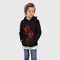 Толстовка-худи детская Красный дракон Токийские мстители, цвет: 3D-белый — фото 2