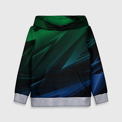 Детская толстовка Зелено-синие абстрактные объемные полосы / 3D-Меланж – фото 1