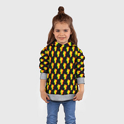 Толстовка-худи детская Billie Eilish glitch pattern, цвет: 3D-меланж — фото 2