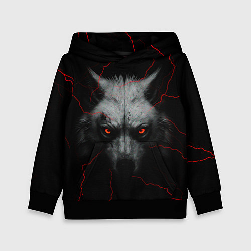 Детская толстовка Волк и молний / 3D-Черный – фото 1