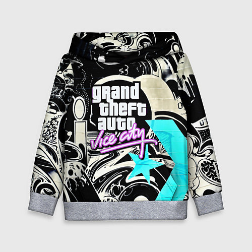 Детская толстовка GTA vice city grafiti / 3D-Меланж – фото 1