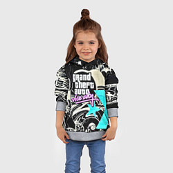 Толстовка-худи детская GTA vice city grafiti, цвет: 3D-меланж — фото 2