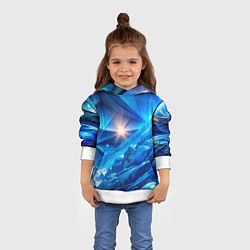 Толстовка-худи детская Синяя объемная абстракция со вспышкой, цвет: 3D-белый — фото 2