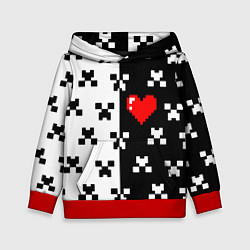 Толстовка-худи детская Minecraft pattern love, цвет: 3D-красный