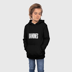 Толстовка-худи детская Ramones white logo, цвет: 3D-черный — фото 2