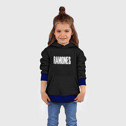 Толстовка-худи детская Ramones white logo, цвет: 3D-синий — фото 2