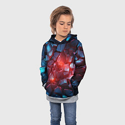 Толстовка-худи детская Синие камни с красным светом, цвет: 3D-меланж — фото 2