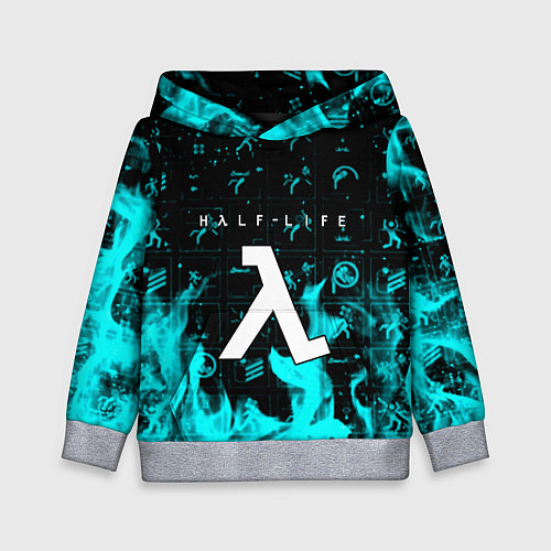 Детская толстовка Half life fire x portal game / 3D-Меланж – фото 1