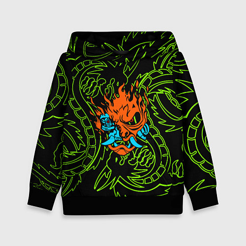 Детская толстовка Samurai dragon steel logo / 3D-Черный – фото 1