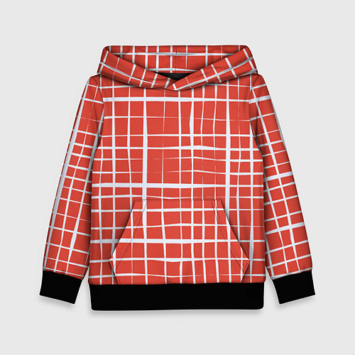 Детская толстовка Светлая клетка на красном / 3D-Черный – фото 1