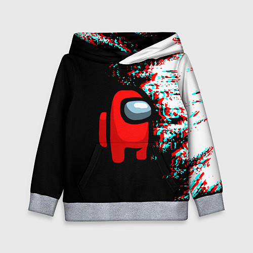 Детская толстовка Among us краски глитч / 3D-Меланж – фото 1