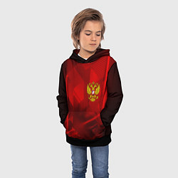 Толстовка-худи детская Россия герб текстура, цвет: 3D-черный — фото 2