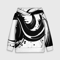 Детская толстовка Чёрно-белая экспрессивная абстракция