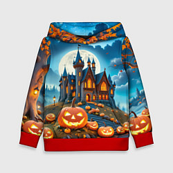 Детская толстовка Ночь Хэллоуина тыквы и замок