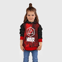 Толстовка-худи детская Linkin park fire flower, цвет: 3D-красный — фото 2
