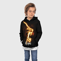 Толстовка-худи детская Lion fire King, цвет: 3D-белый — фото 2