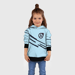 Толстовка-худи детская Half life geometry steel, цвет: 3D-черный — фото 2