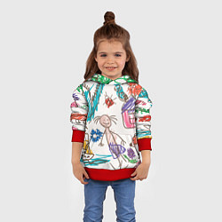 Толстовка-худи детская Детский принт, цвет: 3D-красный — фото 2