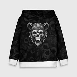 Толстовка-худи детская Череп дикого медведя, цвет: 3D-белый