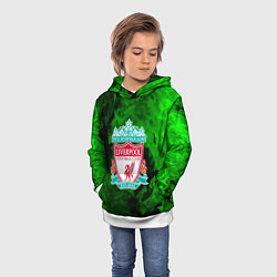 Толстовка-худи детская Liverpool green fire, цвет: 3D-белый — фото 2