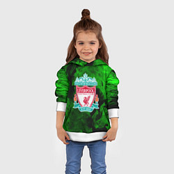 Толстовка-худи детская Liverpool green fire, цвет: 3D-белый — фото 2