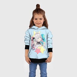 Толстовка-худи детская Алиса - Аля иногда кокетничает со мной по-русски, цвет: 3D-черный — фото 2