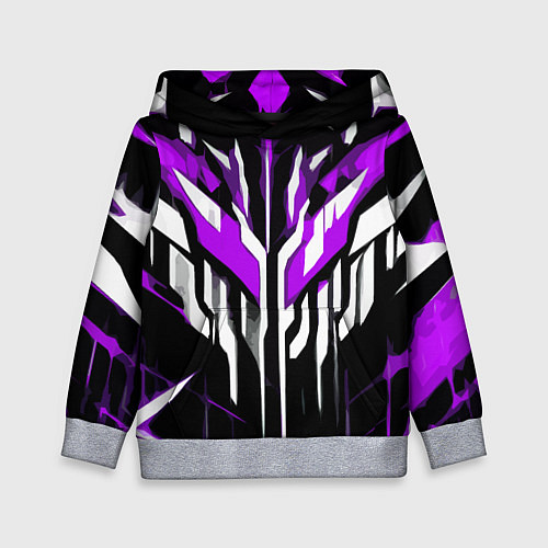 Детская толстовка Purple and white abstraction on a black background / 3D-Меланж – фото 1