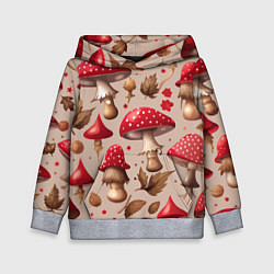 Детская толстовка Грибные шляпки мухоморов