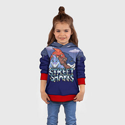 Толстовка-худи детская Уличные акулы, цвет: 3D-красный — фото 2